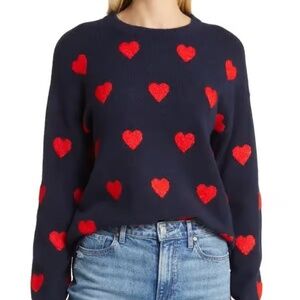 Caslon Heart Cozy Crewneck Sweater – Size XS